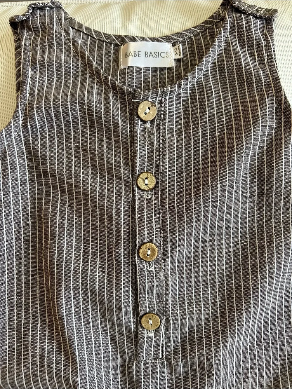 Babe Basics Striped Linen Romper